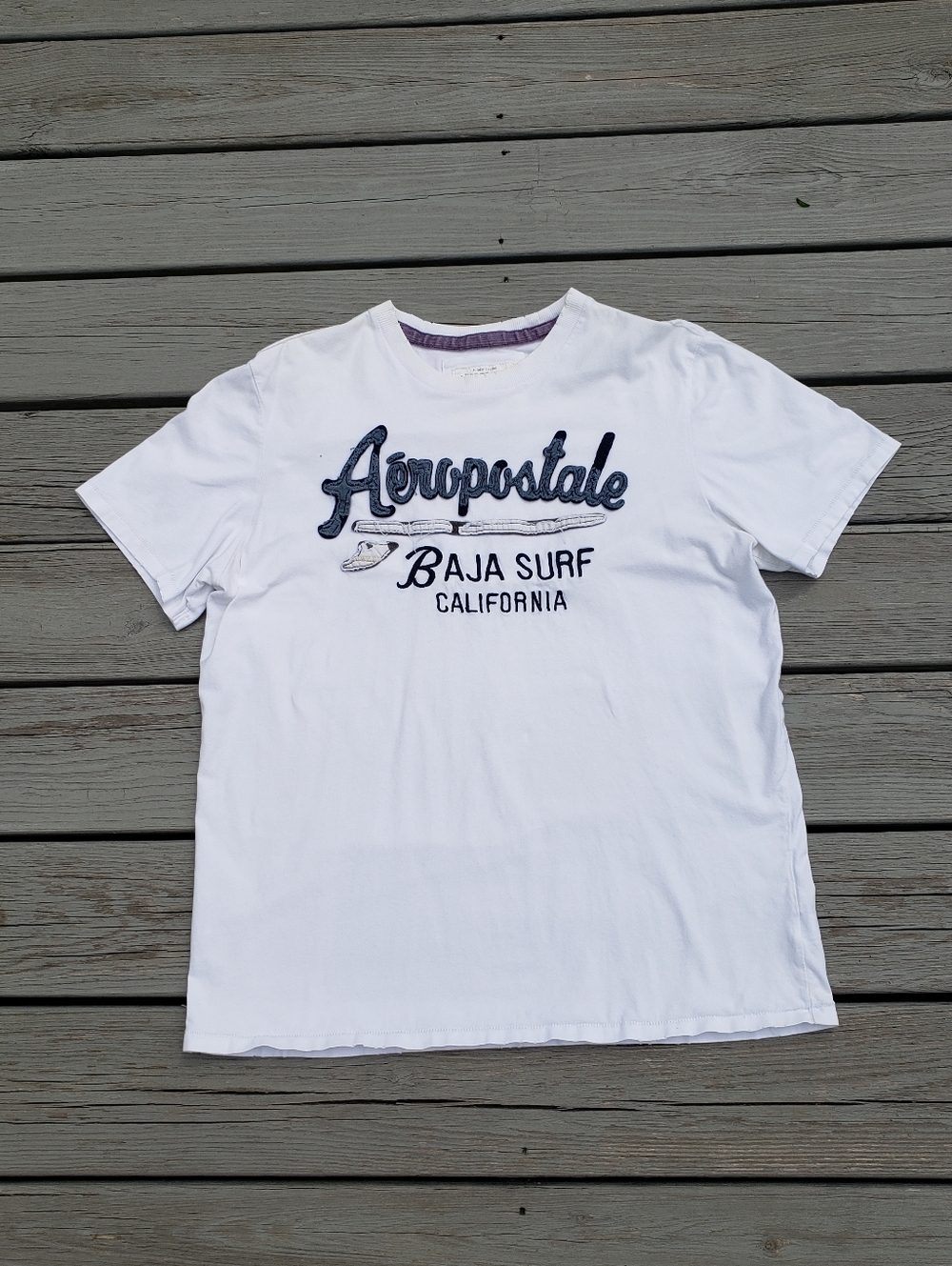 Aeropostale White Baja Surf Graphic Tee Size X-Large
